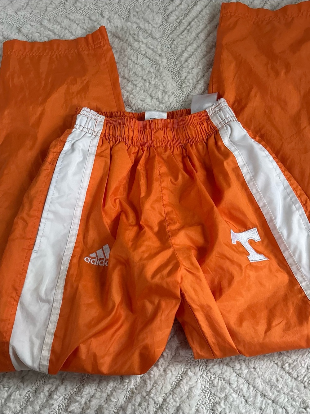 Tennessee volunteers Adidas Kids Orange Athletic Track Pants with White Stripes